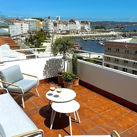 Atico Con Dos Terrazas E Increibles Vistas En Pleno Centro De A Coruña Kültér fotó
